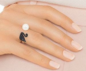 anello cigno swarovski