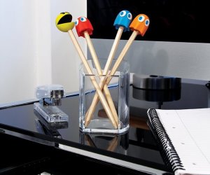 IDEE REGALO ORIGINALI SET 4 MATITE PAC MAN