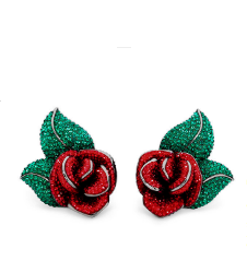 orecchini rose di cristallo