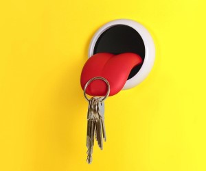 idee regalo originali per la casa portachiavi da parete lingua magnetica