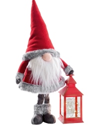 gnomo decorativo rosso da natale natalizio