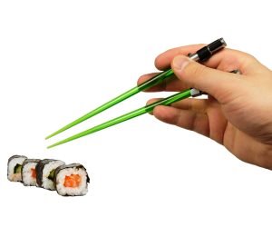 IDEE REGALO ORIGINALI BACCHETTE PER SUSHI A FORMA DI SPADE LASER STAR WARS