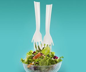 utensile cucina posate per insalata mani