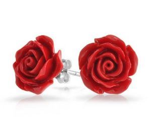 idee regalo originali orecchini red roses