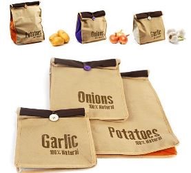 IDEE REGALO ORIGINALI SACCHETTI CONSERVA AGLIO E PATATE