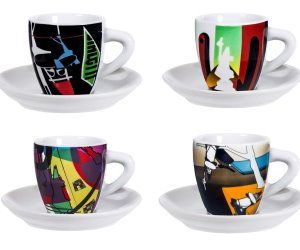 IDEE REGALO ORIGINALI SET 4 TAZZINE DA CAFFE'