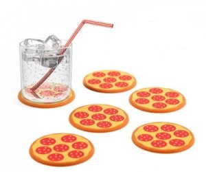 IDEE REGALO ORIGINALI SET 6 SOTTOBICCHIERI PIZZETTE