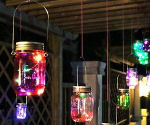 LAMPADA SOLARE BARATTOLO CON LUCI A LED REGALI GIARDINO