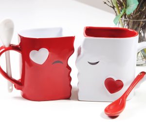 regalo romantico San Valentino tazze incastro