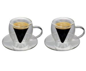 Double Wall – Set 4 Tazzine Per Caffè In Vetro Borosilicato – Doppia Parete 77ml – Lavabili In Lavastoviglie E Microonde
