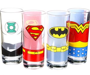 idee regalo originali set 4 bicchieri justice league