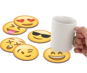 idee regalo originali set 6 sottobicchieri emoticon