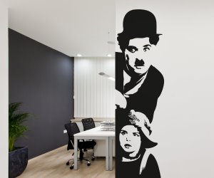 idee regalo originali adesivo murale charlie chaplin