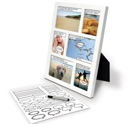 idee regalo originali cornice portafoto con fumetti