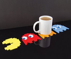 IDEE REGALO ORIGINALI SET 4 SOTTOBICCHIERI PAC MAN