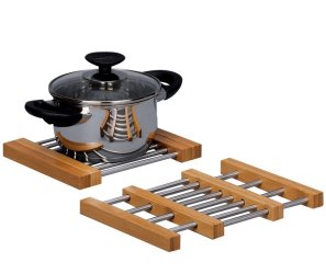 idee regalo originali per la cucina sottopentola allungabile in legno e acciaio