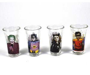 idee regalo originali set 4 bicchierini batman 1966